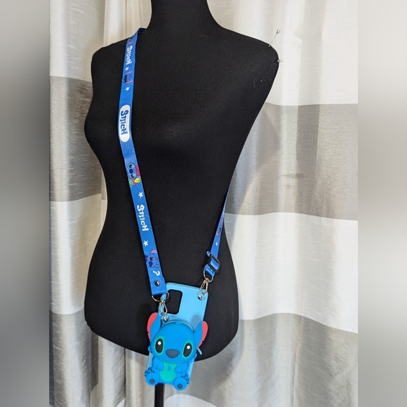 Stitch 3D Soft Silicon Coin Cell Phone Cover w/ Lanyard & Wrist Strap - Picture 7 of 10